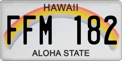 HI license plate FFM182