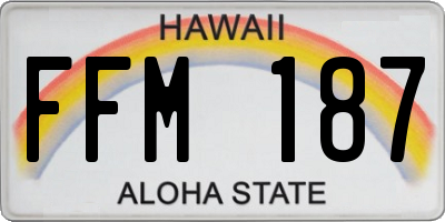HI license plate FFM187
