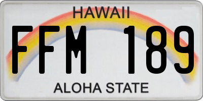 HI license plate FFM189