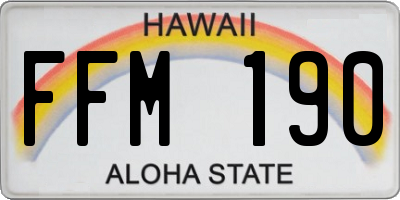 HI license plate FFM190