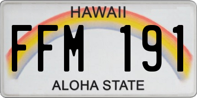 HI license plate FFM191