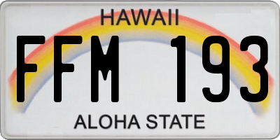 HI license plate FFM193