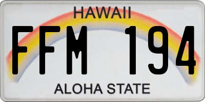HI license plate FFM194