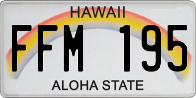 HI license plate FFM195