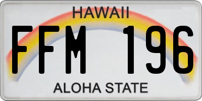 HI license plate FFM196
