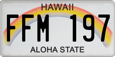 HI license plate FFM197
