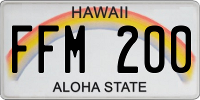HI license plate FFM200