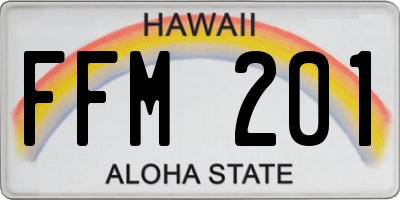 HI license plate FFM201