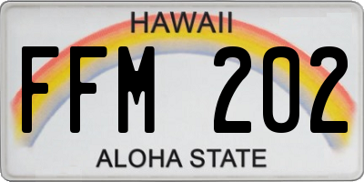 HI license plate FFM202