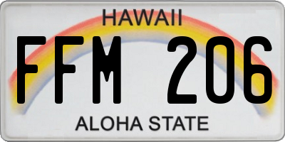 HI license plate FFM206