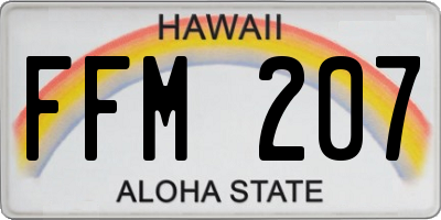 HI license plate FFM207