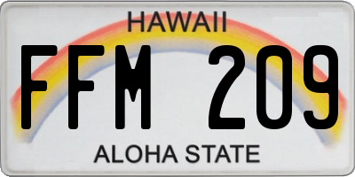 HI license plate FFM209