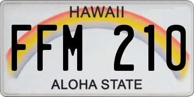 HI license plate FFM210