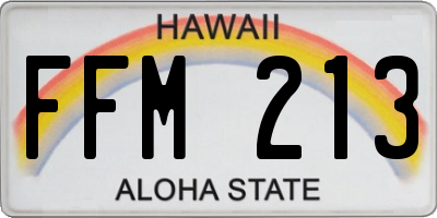 HI license plate FFM213