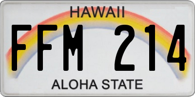 HI license plate FFM214