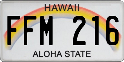 HI license plate FFM216