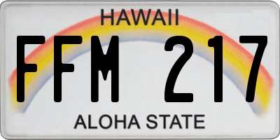 HI license plate FFM217