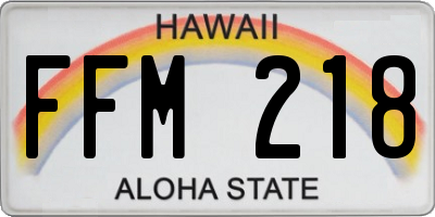 HI license plate FFM218
