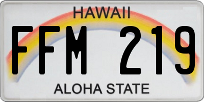 HI license plate FFM219