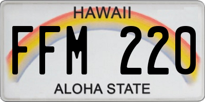 HI license plate FFM220