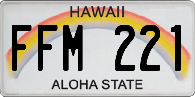 HI license plate FFM221