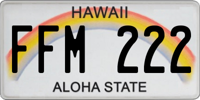 HI license plate FFM222