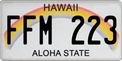 HI license plate FFM223
