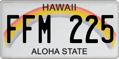 HI license plate FFM225