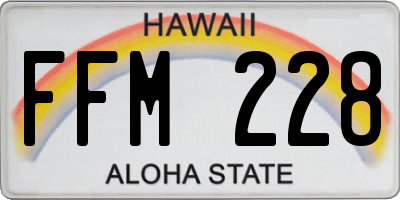 HI license plate FFM228