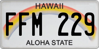 HI license plate FFM229