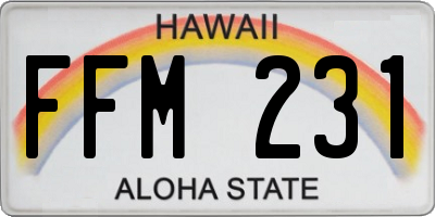 HI license plate FFM231