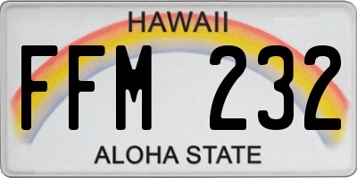 HI license plate FFM232