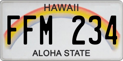 HI license plate FFM234
