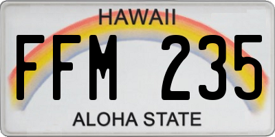 HI license plate FFM235