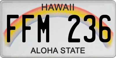 HI license plate FFM236