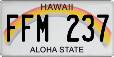 HI license plate FFM237