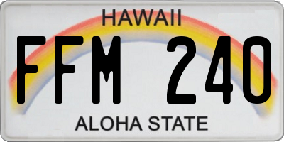 HI license plate FFM240