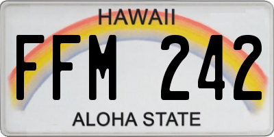 HI license plate FFM242