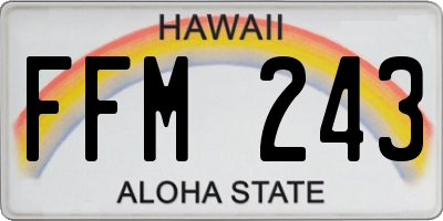 HI license plate FFM243