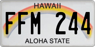HI license plate FFM244
