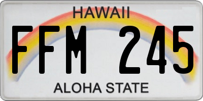 HI license plate FFM245