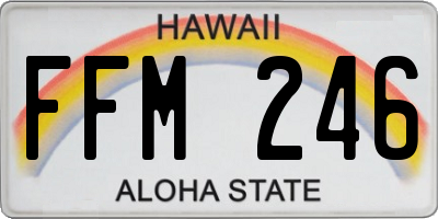 HI license plate FFM246