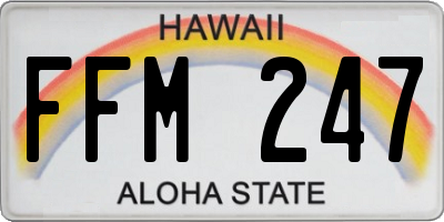 HI license plate FFM247