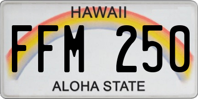 HI license plate FFM250