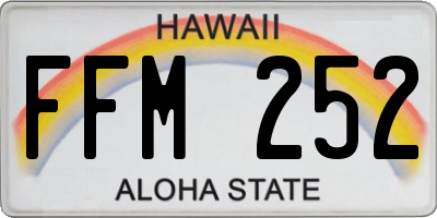 HI license plate FFM252