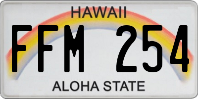 HI license plate FFM254