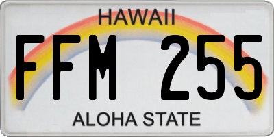 HI license plate FFM255