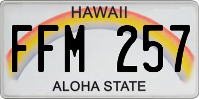 HI license plate FFM257