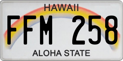 HI license plate FFM258
