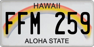 HI license plate FFM259
